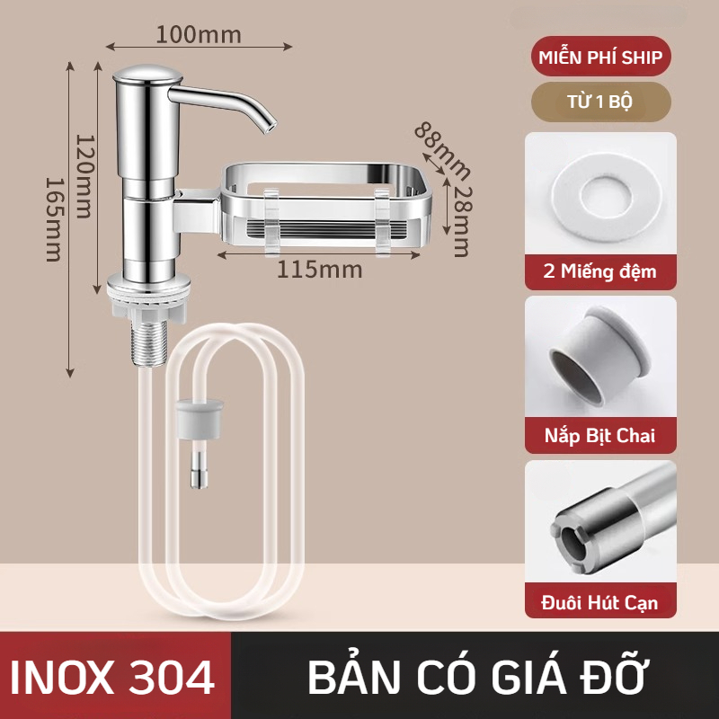 Bộ Vòi Hút Nước Rửa Chén Inox 304 Kèm Giá Đỡ