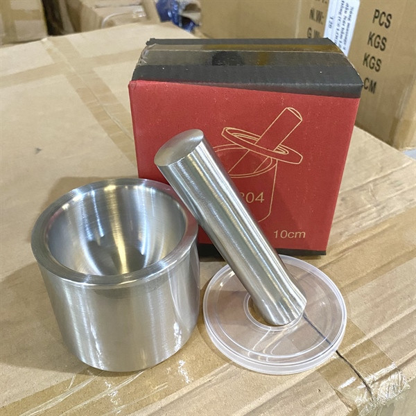 Bộ Chày Cối Inox 304 Cao Cấp Có Nắp Đậy