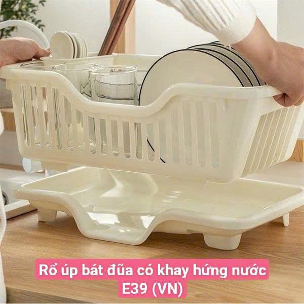 Rổ Úp Bát Đũa Kèm Khay Hứng Nước E39 Việt Nam