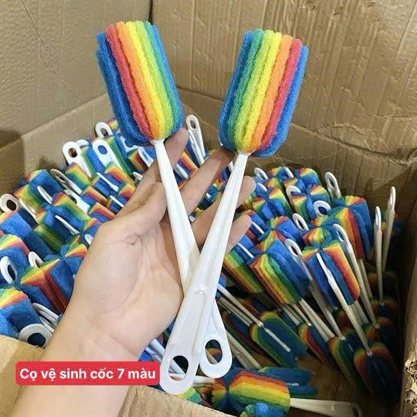 Cây Cọ Rửa Cốc Ly Bọt Biển 7 Màu (Không Bịch)