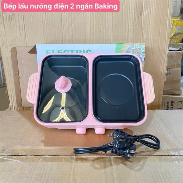 Bếp Lẩu Nướng Điện 2 Ngăn Baking Đa Năng
